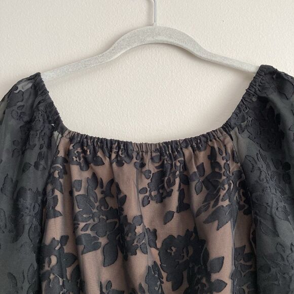 Anthropologie Current Air Smocked Black Lace Blouse Size Small NWT Whimsygoth - Picture 8 of 10